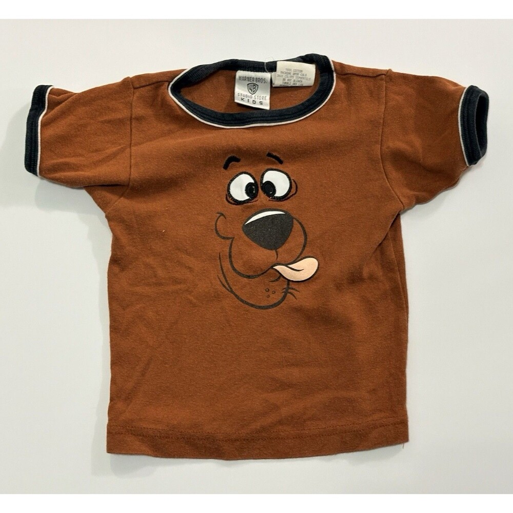 VTG Kids Scooby-Doo Shirt Size S Brown Warner Bros Studio Store 90s